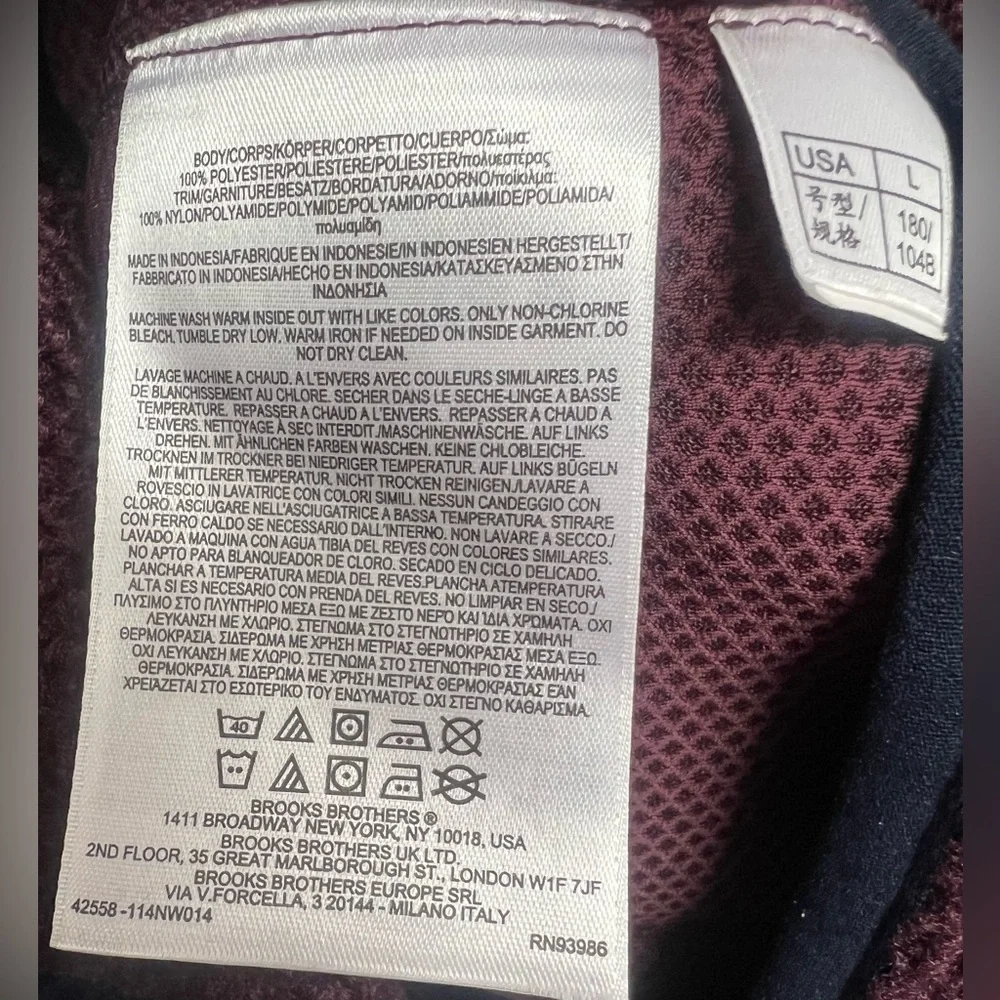 Brooks Brothers - Mens Two‎ tone Plum/Blue Full Zip Vest-Size:Large